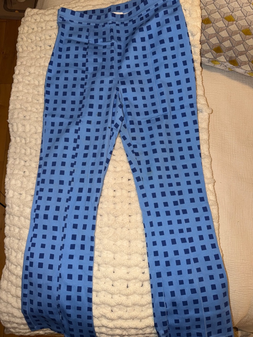 Find Me Now Blue Checked Boot Cut Pants